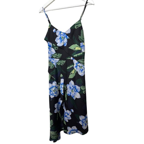 Banana Republic Floral Midi Dress XS Black Blue Boho Resort Style - Picture 6 of 13